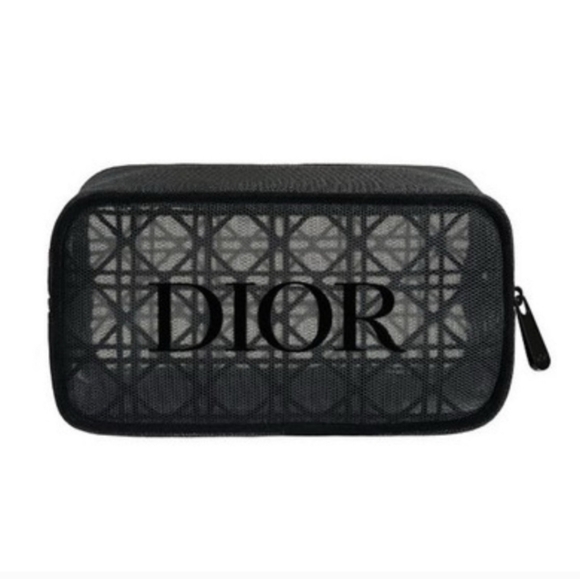 NIB Dior Black Mesh Cosmetic Bag - Picture 1 of 7